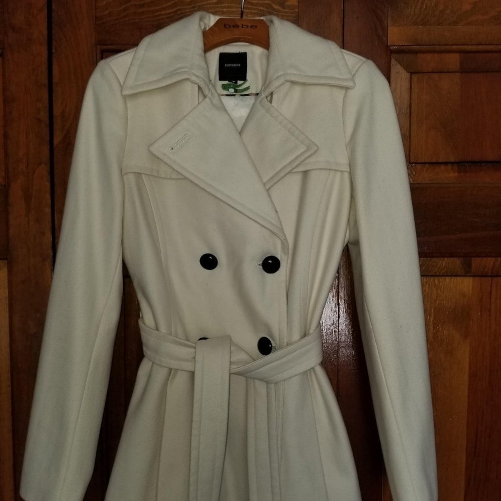 Chic Winter White Express Coat